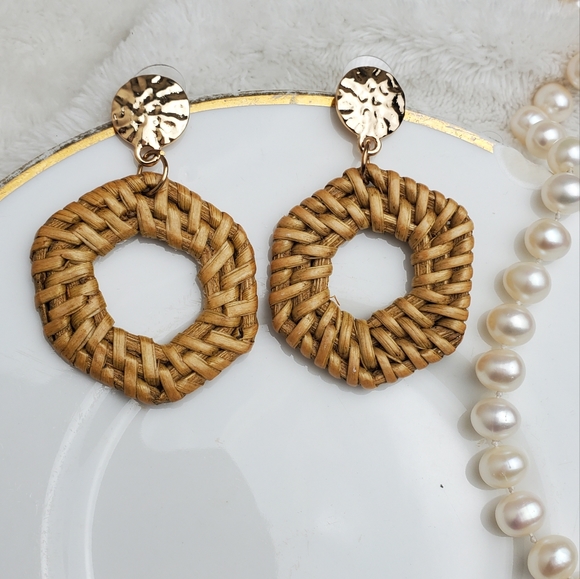 🌟5/$25 Boho Rattan Earrings - Picture 1 of 2